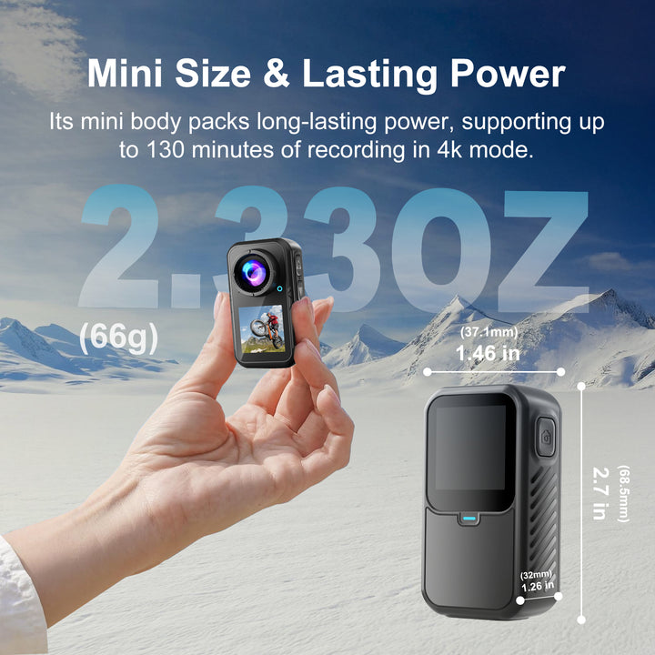 4K 60FPS 30MP WIFI Action cam with dual screen