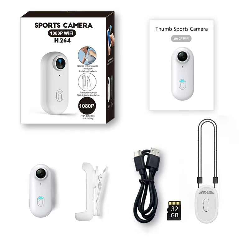 NUISK 32GB 1080P Thumb Action Camera