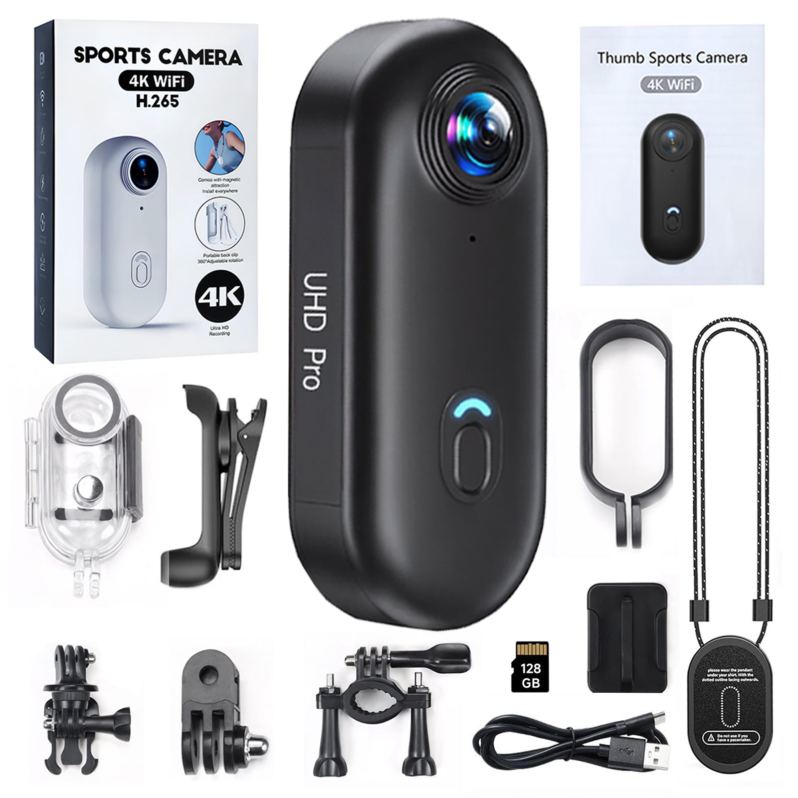 NUISK 128GB 4K Thumb Action camera