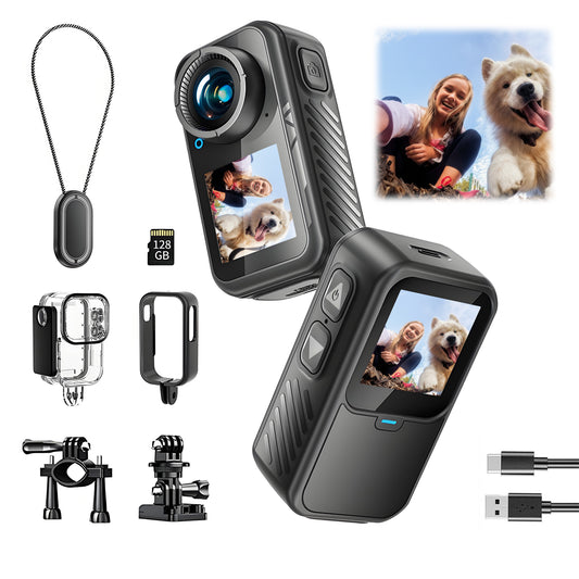 4K 60FPS 64GB 30MP WIFI Action cam with dual screen